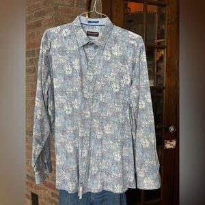 Johnston & Murphy Blue and White Shirt